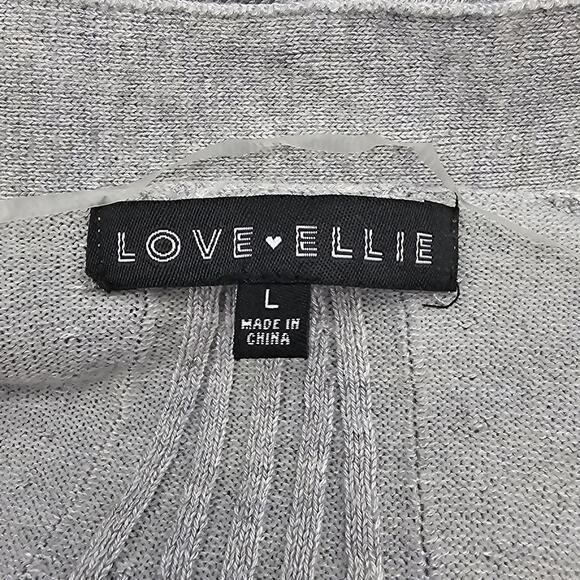 Love Ellie Womans size L Open Front Gray Light Cardigan Sweater Ribbed Knit NEW - Picture 6 of 8